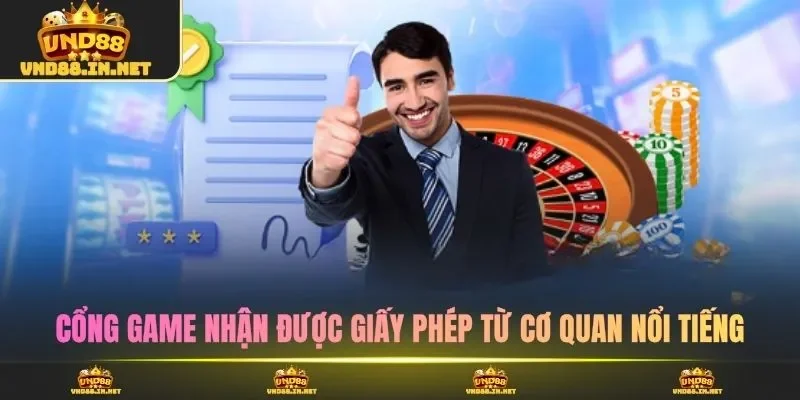 Cổng game VND88 nhận được giấy phép từ cơ quan nổi tiếng